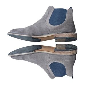 The Rail Mens Suede Chelsea Boots Grey Brown Navy Elastic 40M Size 7.5 Preppy